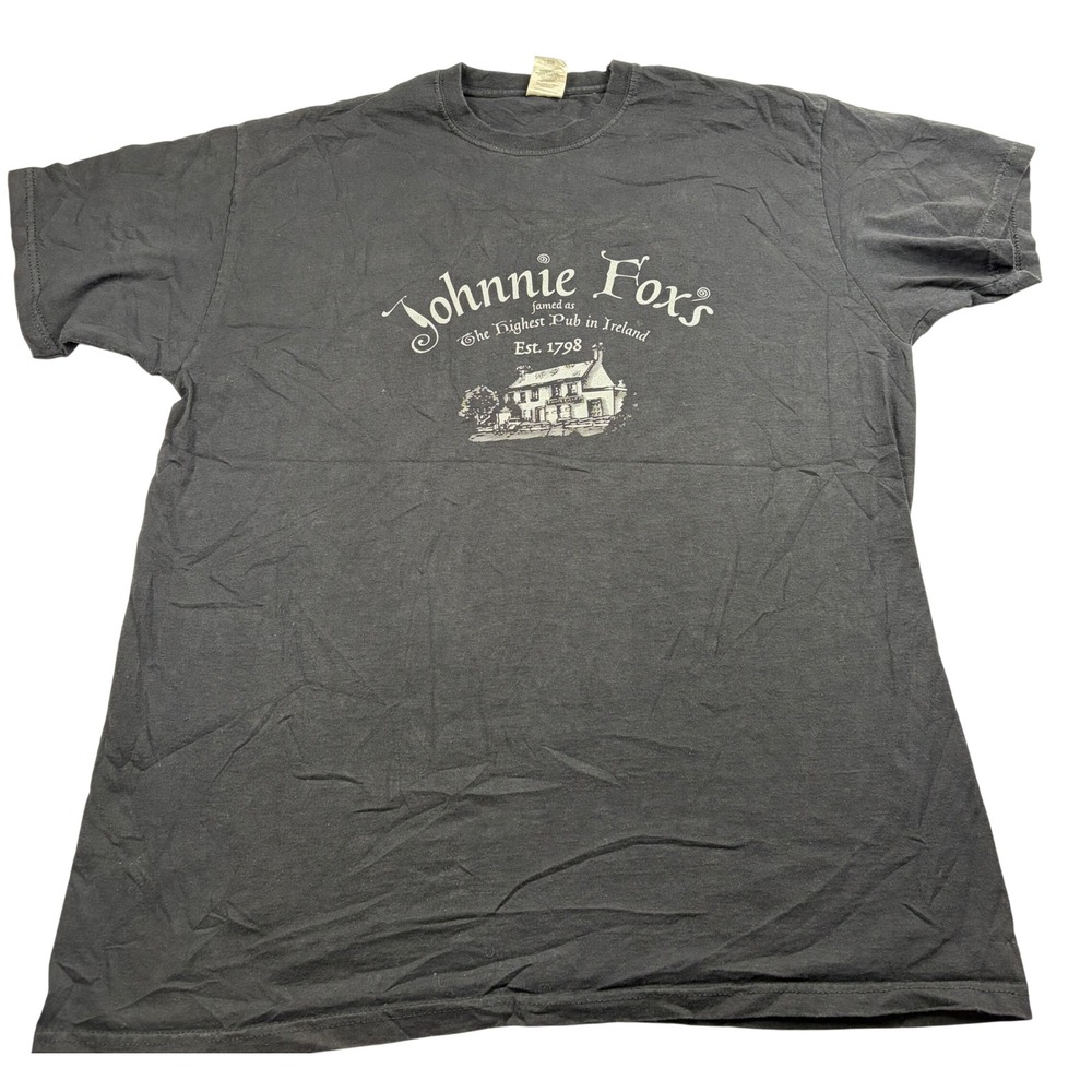 Johnnie Fox's Pub Ireland T-Shirt Mens XL Gray Fruit of the Loom Graphic Tee